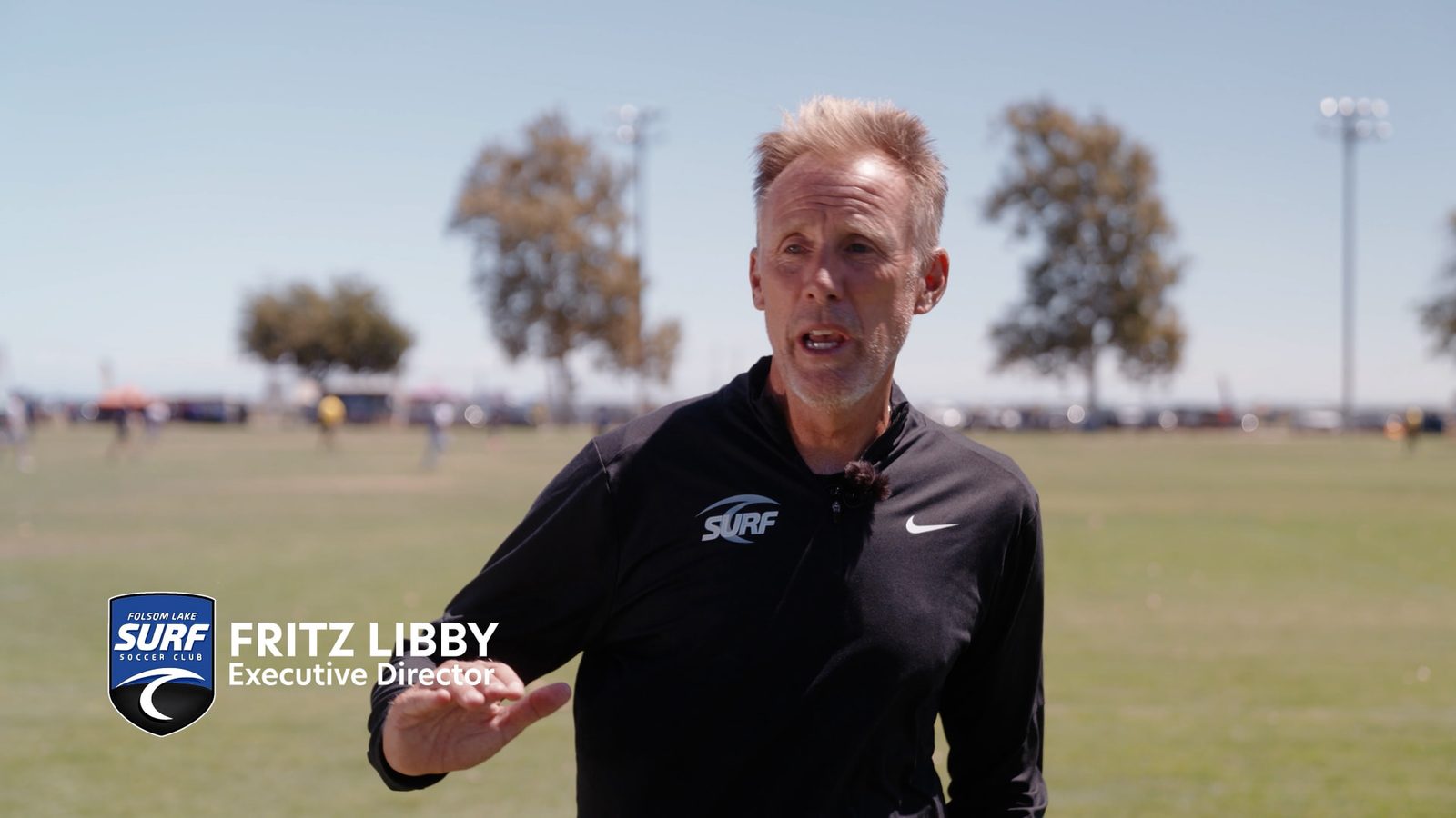 Fritz Libby, Folsom Lake Surf Executive Director, interviewed on the field.